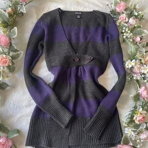 Striped Purple and Black Women's Sweater